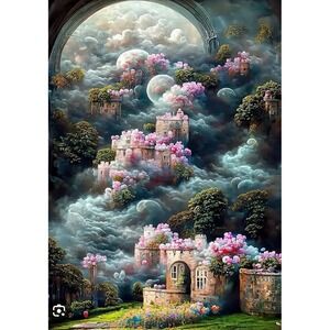 Diamond Painting Kit Castle‎ in Clouds DIY Art Craft Home Decor 30x40cm